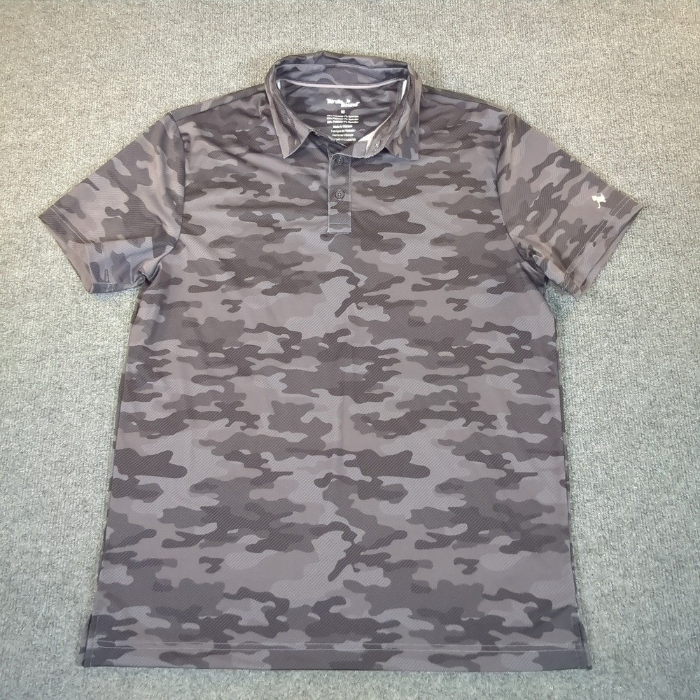 Birdie Bound Mens Grey Camo Performance Golf Polo‎ Shirt Medium 2603